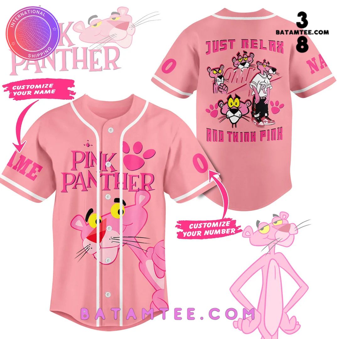 Pink Panther Custom Name Baseball Jersey