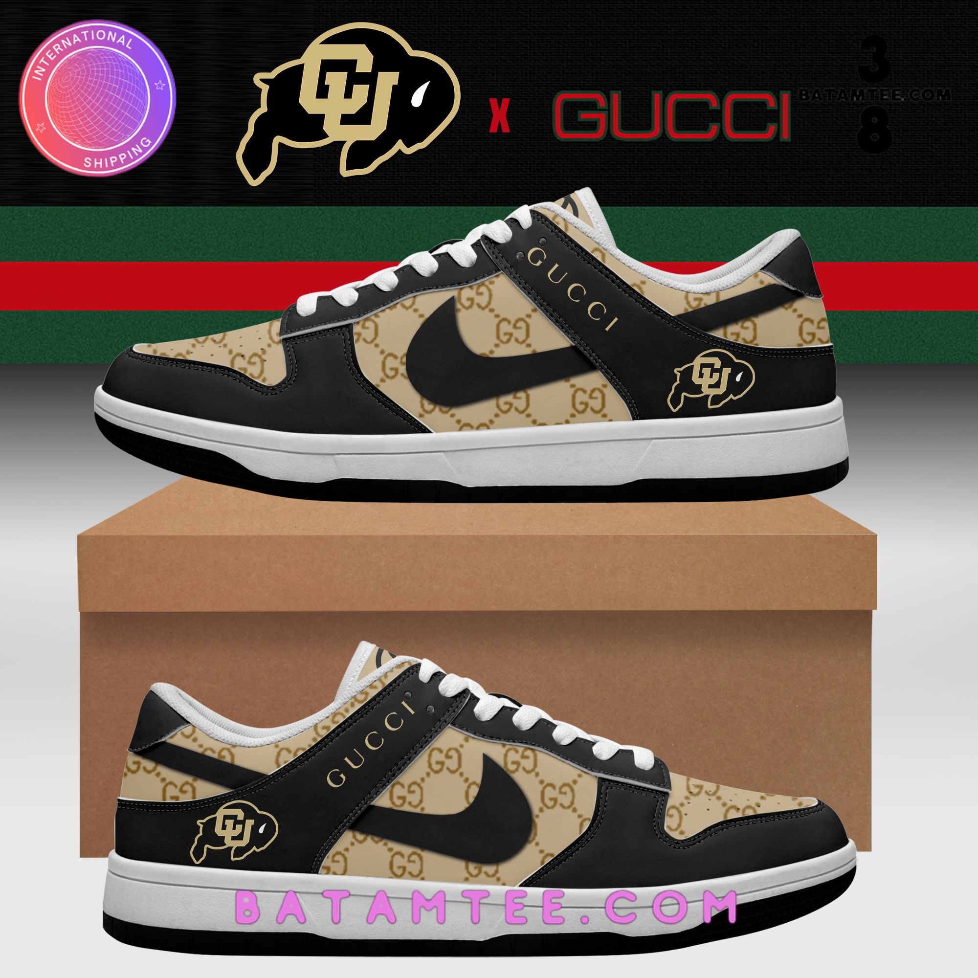 Colorado Buffaloes x Gucci Nike Dunk Low Shoes