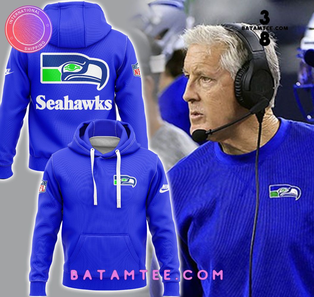 Coach Pete Carroll Seattle Seahawks Blue Hoodie, Pants, Cap