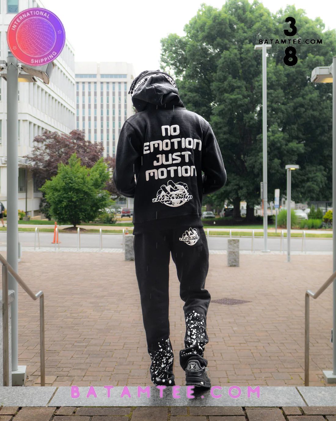 “No Emotion Just Motion” Black Hoodie, Pants's Overview - Batamtee Shop - Threads & Totes: Your Style Destination