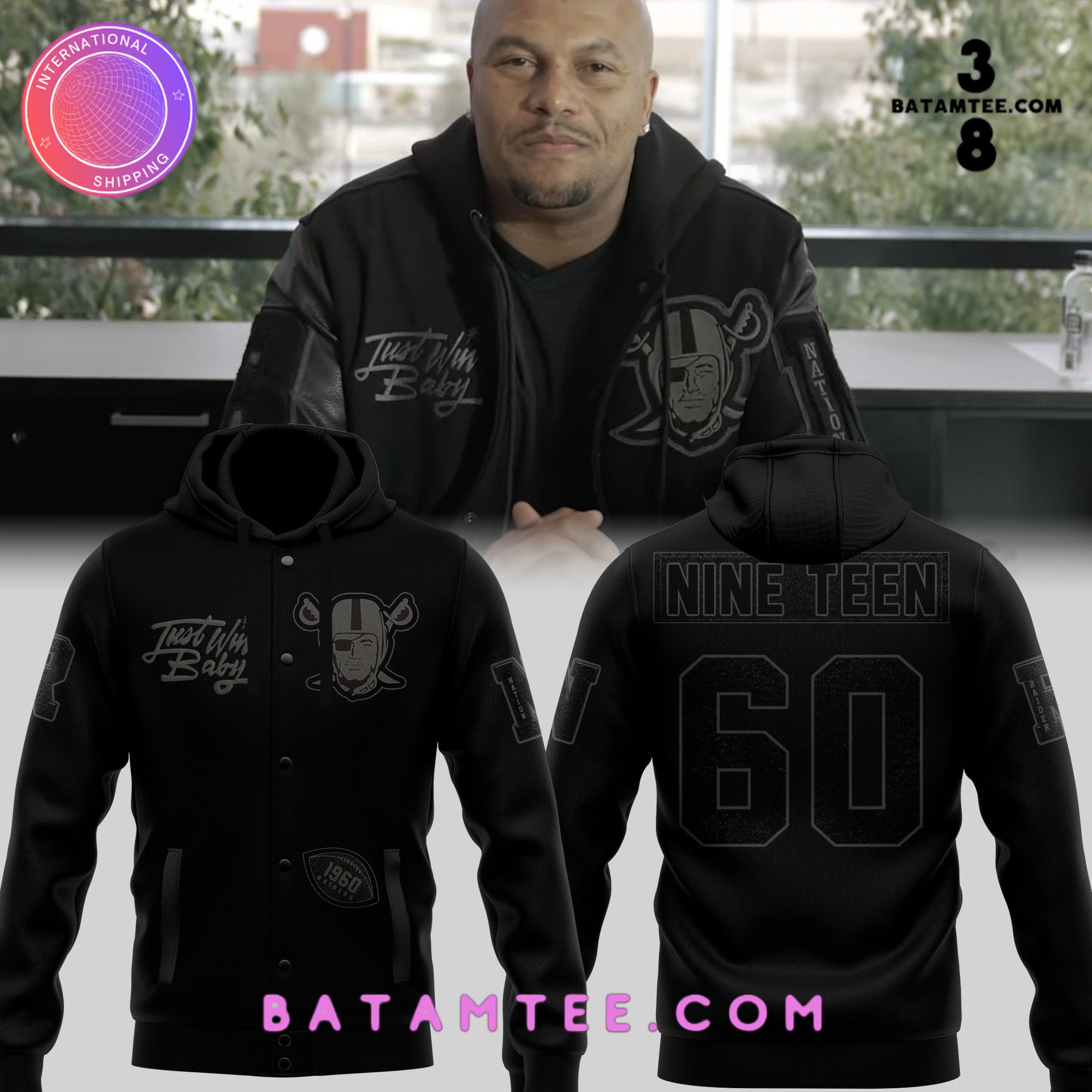 Raiders Nation Coach Antonio Pierce "Just Win Baby" Hoodie, Pants, Cap's Overview - Batamtee Shop - Threads & Totes: Your Style Destination