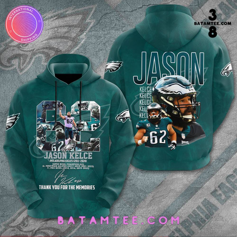 Philadelphia Eagles x Jason Kelce Thank You For The Memories Hoodie's Overview - Batamtee Shop - Threads & Totes: Your Style Destination