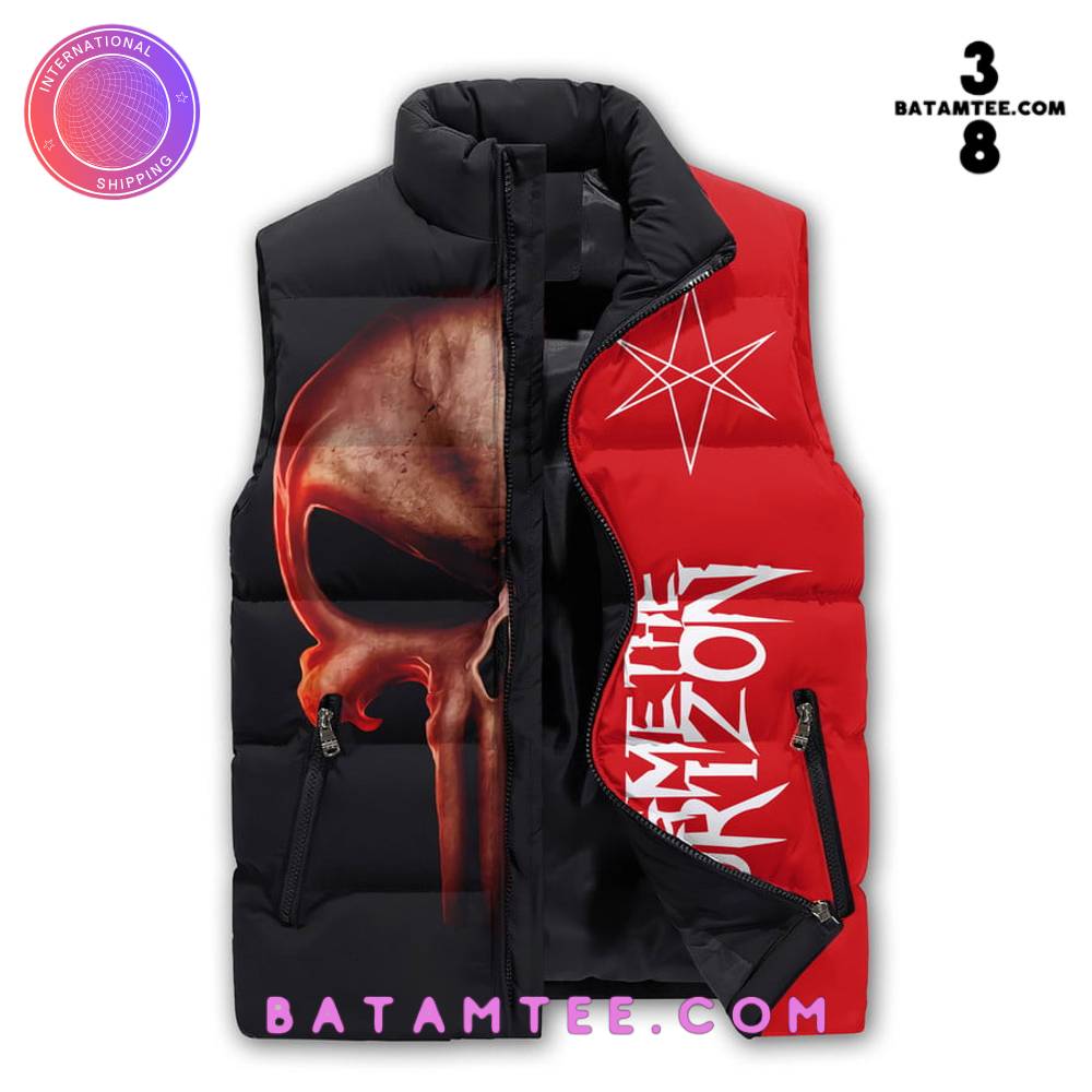 Bring Me The Horizon Skull Sleeveless Puffer Jacket