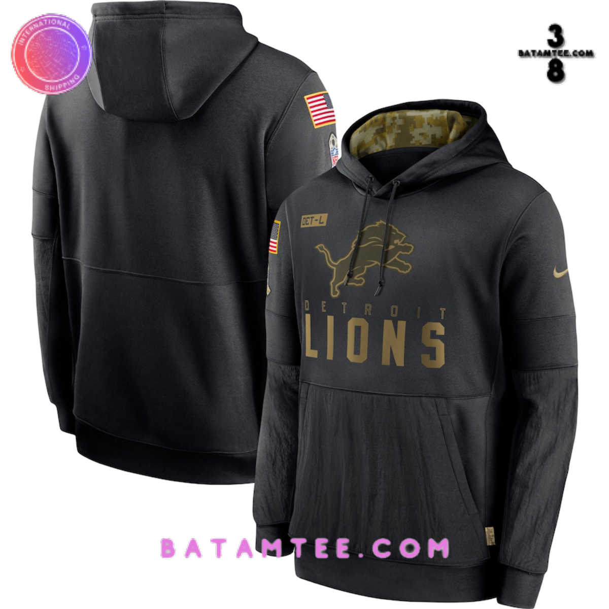 Detroit Lions Nike 2023 Salute to Service Pullover Hoodie - Black