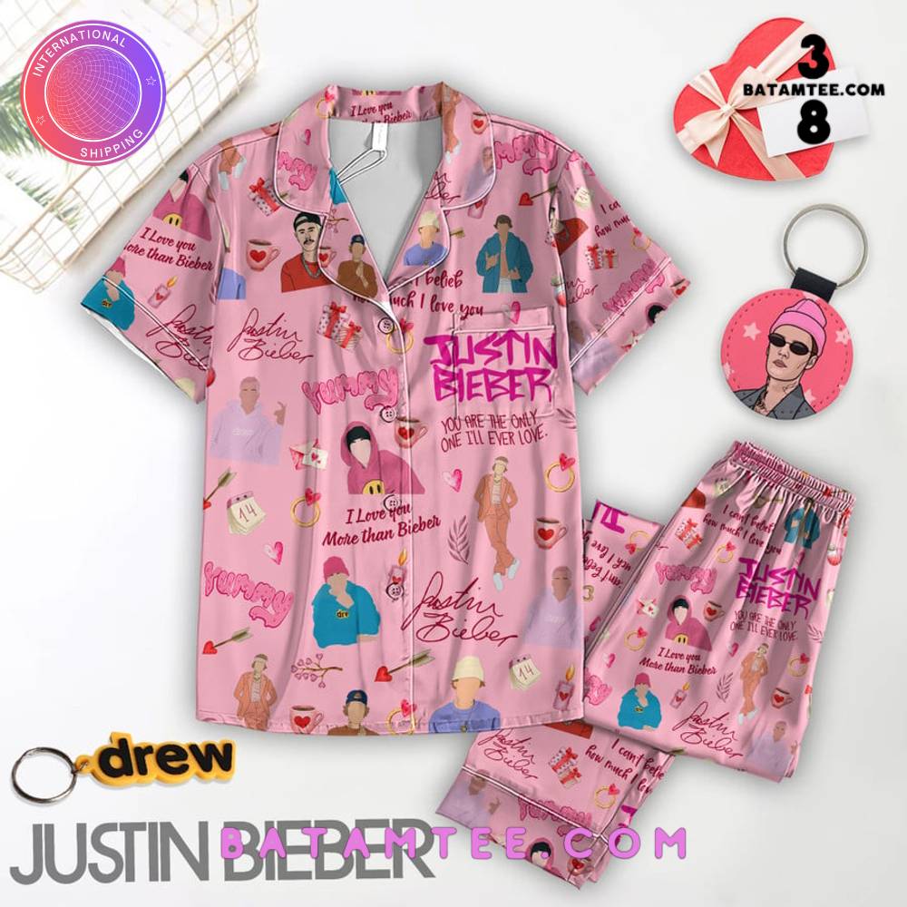 Justin Bieber I Love You Pink Button Down Pyjama Set's Overview - Batamtee Shop - Threads & Totes: Your Style Destination