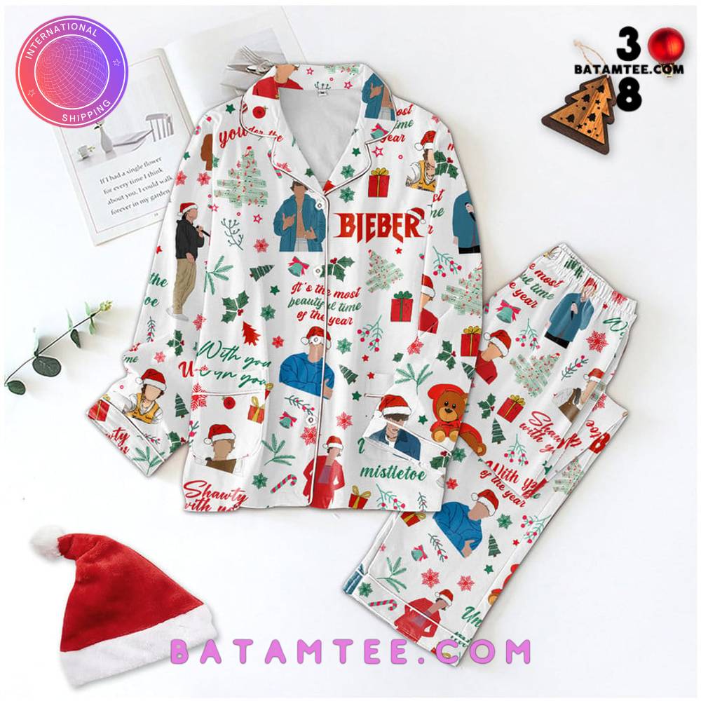 Justin Bieber Under The Mistletoe Button Down Pyjama Set's Overview - Batamtee Shop - Threads & Totes: Your Style Destination