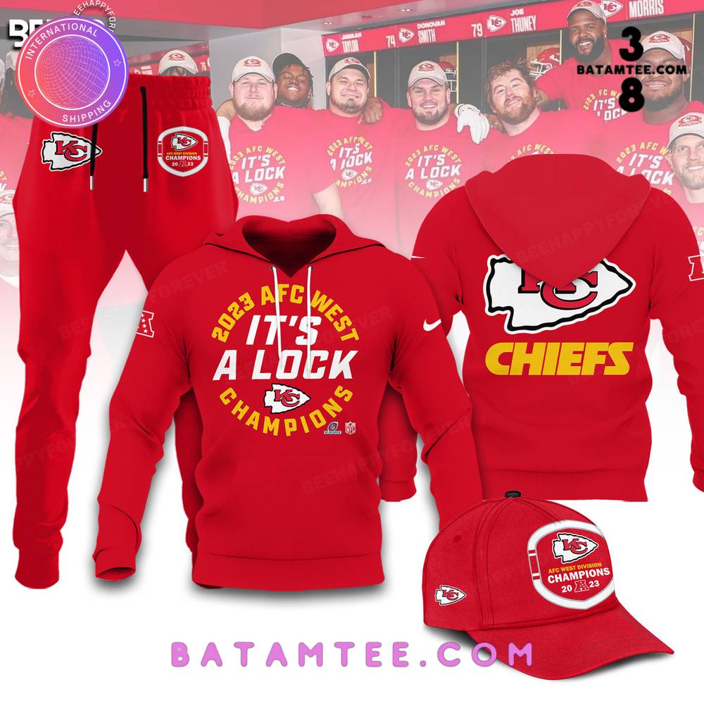 Kansas City Chiefs 2023 AFC West Division Champions It's A Lock Hoodie, Pants, Cap