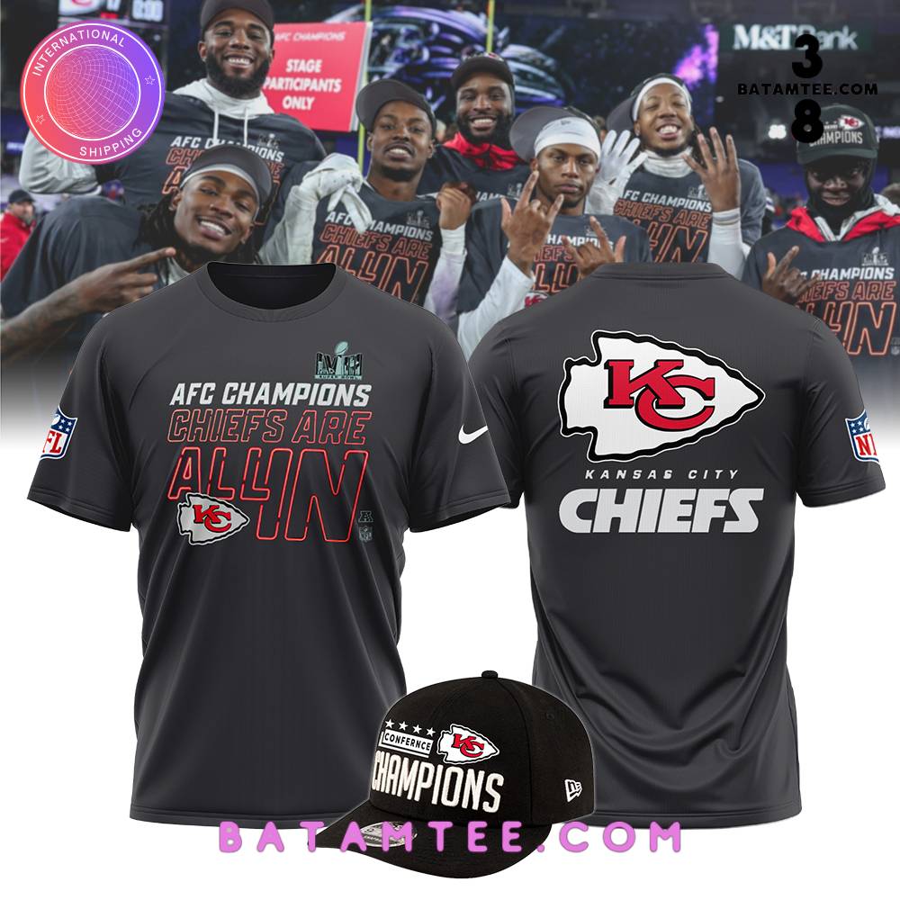 Kansas City Chiefs Nike 2023 AFC Champions Chiefs Are All In T-Shirt, Cap's Overview - Batamtee Shop - Threads & Totes: Your Style Destination