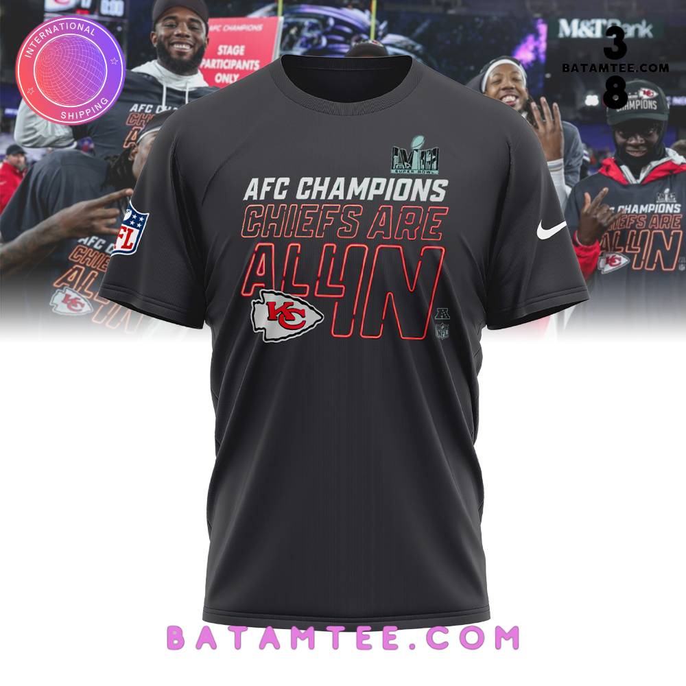 Kansas City Chiefs Nike 2023 AFC Champions Chiefs Are All In T-Shirt, Cap's Overview - Batamtee Shop - Threads & Totes: Your Style Destination