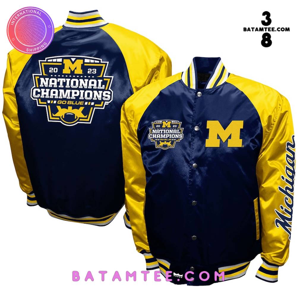 Michigan Wolverines 2023 National Champions Go Blue Baseball Jacket, Cap