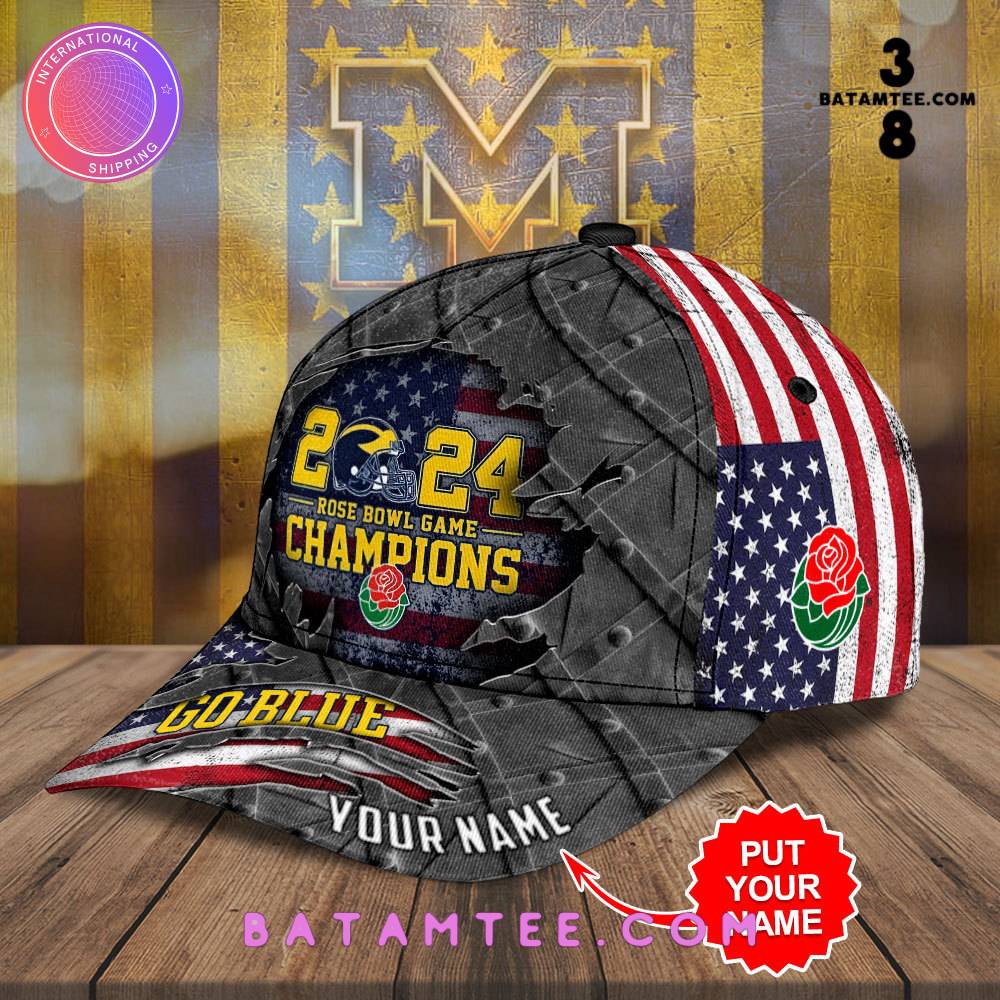 Michigan Wolverines 2024 Rose Bowl Game Champions American Flag Custom Name Cap's Overview - Batamtee Shop - Threads & Totes: Your Style Destination