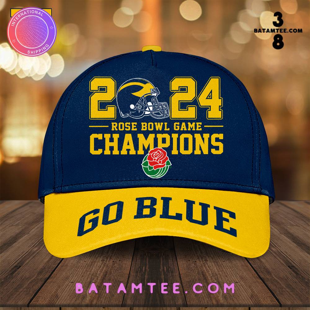 Michigan Wolverines 2024 Rose Bowl Game Champions Go Blue Cap