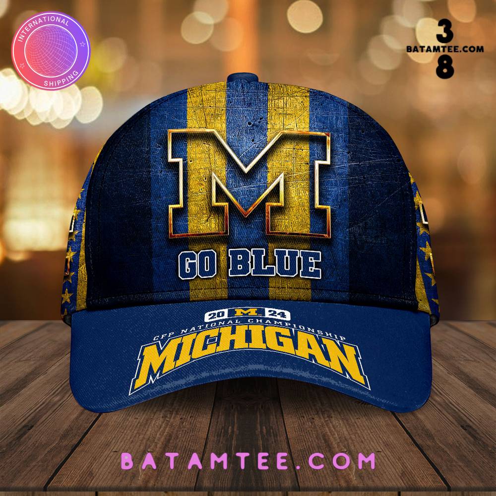 Michigan Wolverines 2024 Rose Bowl Game Champions US Flag Go Blue Cap