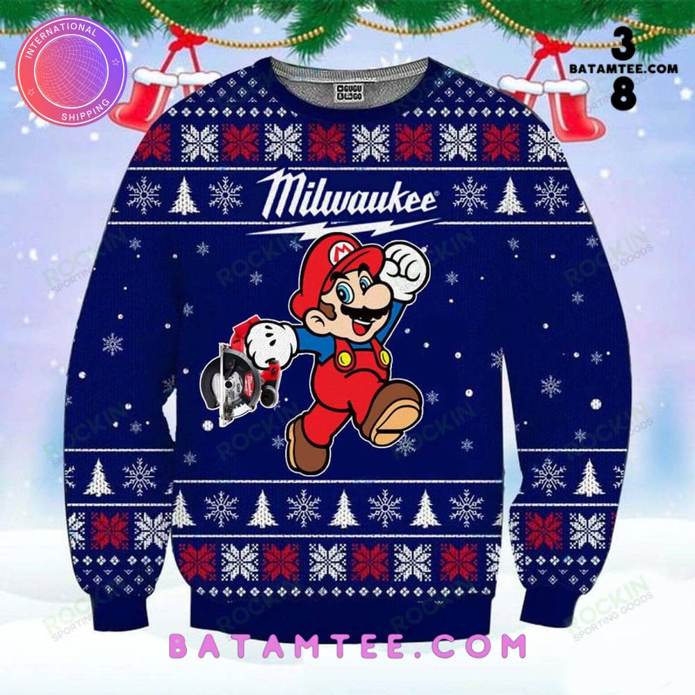 Milwaukee Mario Ugly Christmas Sweater's Overview - Batamtee Shop - Threads & Totes: Your Style Destination