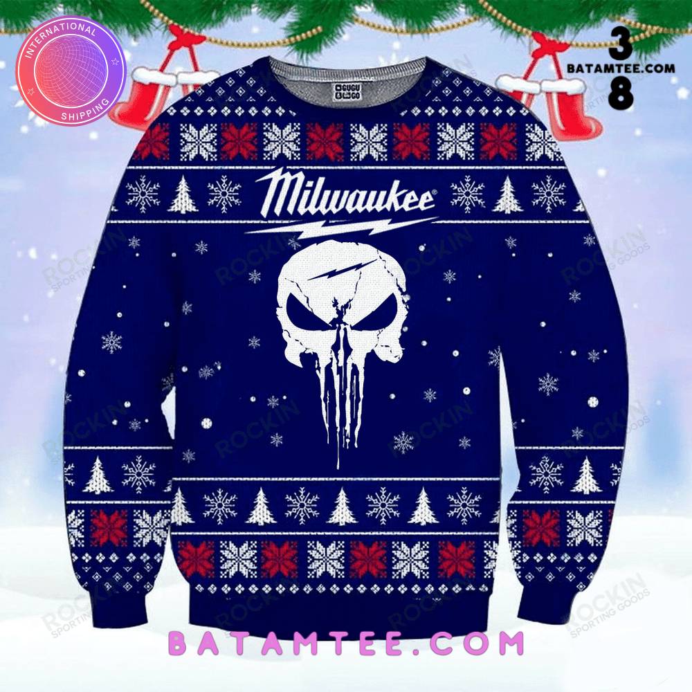 Milwaukee Punisher Ugly Christmas Sweater's Overview - Batamtee Shop - Threads & Totes: Your Style Destination