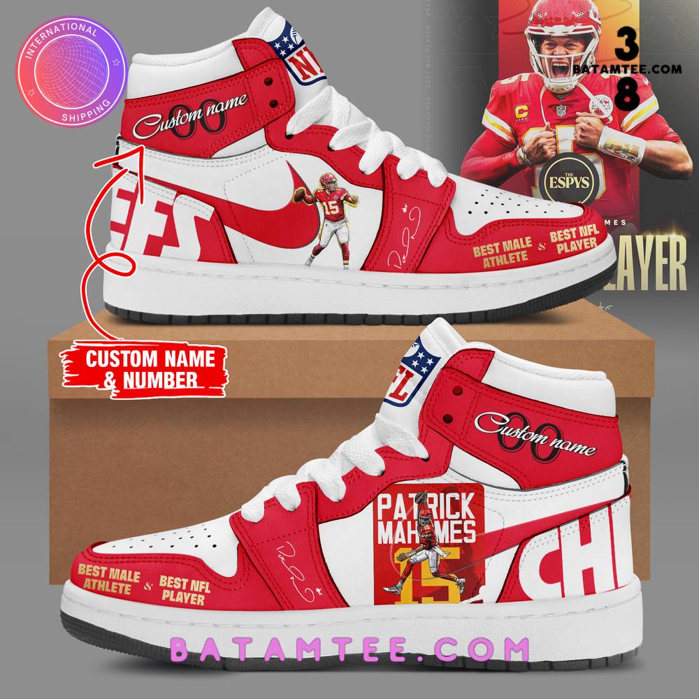 Patrick Mahomes Kansas City Chiefs NFL 2023 Air Jordan 1 Sneaker's Overview - Batamtee Shop - Threads & Totes: Your Style Destination