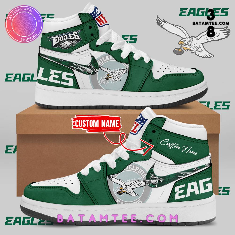 Philadelphia Eagles FLyEaglesFLy Custom Name Air Jordan 1 Sneaker's Overview - Batamtee Shop - Threads & Totes: Your Style Destination