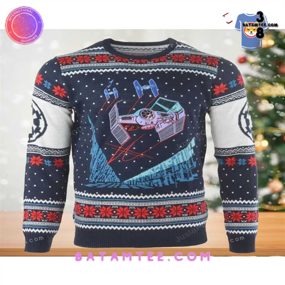 Star Wars Tie Fighter Battle Of Yavin Ugly Christmas Sweater Mens's Overview - Batamtee Shop - Threads & Totes: Your Style Destination