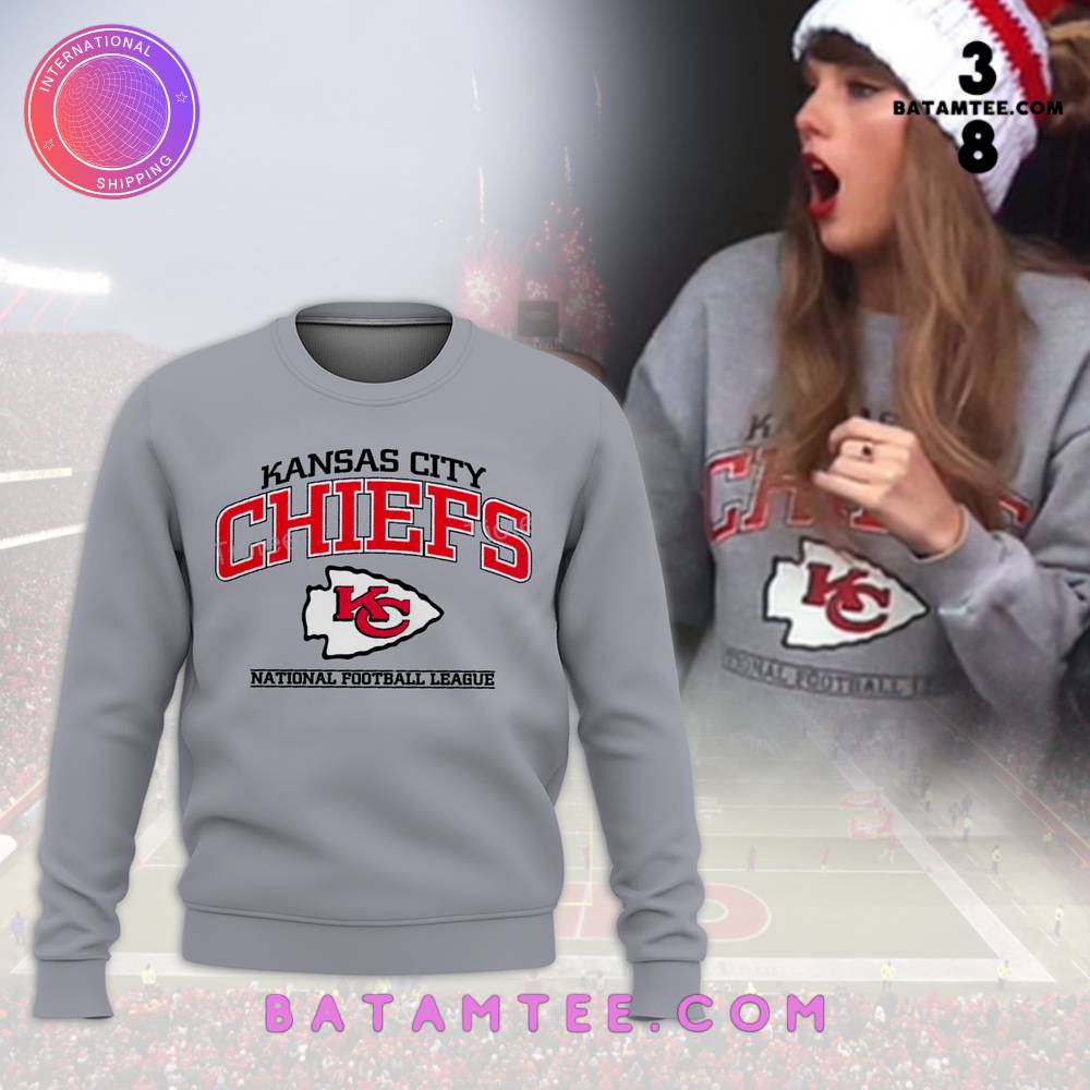 Taylor Swift x Kansas City Chiefs National Football League Grey Sweatshirt's Overview - Batamtee Shop - Threads & Totes: Your Style Destination