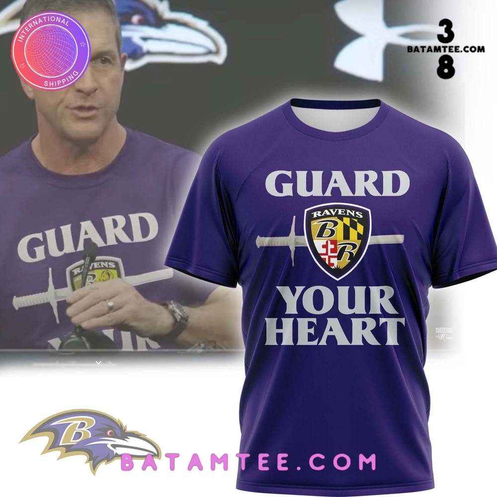 Baltimore Ravens Guard Your Heart T-Shirt's Overview - Batamtee Shop - Threads & Totes: Your Style Destination