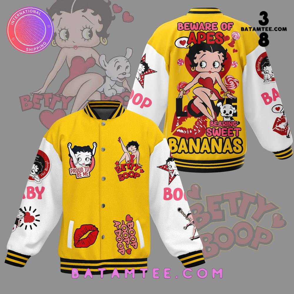 Betty Boop Bearing Sweet Bananas Baseball Jacket's Overview - Batamtee Shop - Threads & Totes: Your Style Destination