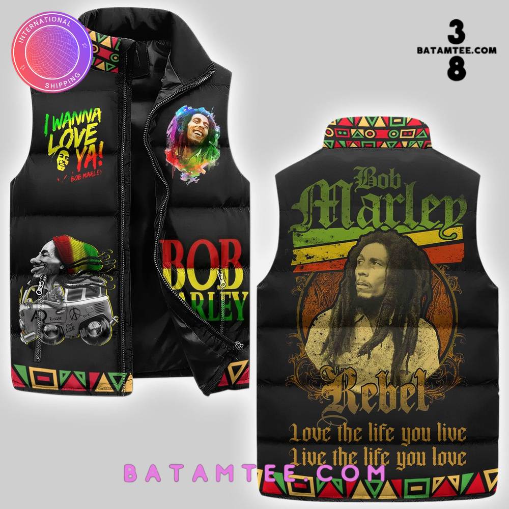 Bob Marley Rebel Sleeveless Puffer Jacket's Overview - Batamtee Shop - Threads & Totes: Your Style Destination