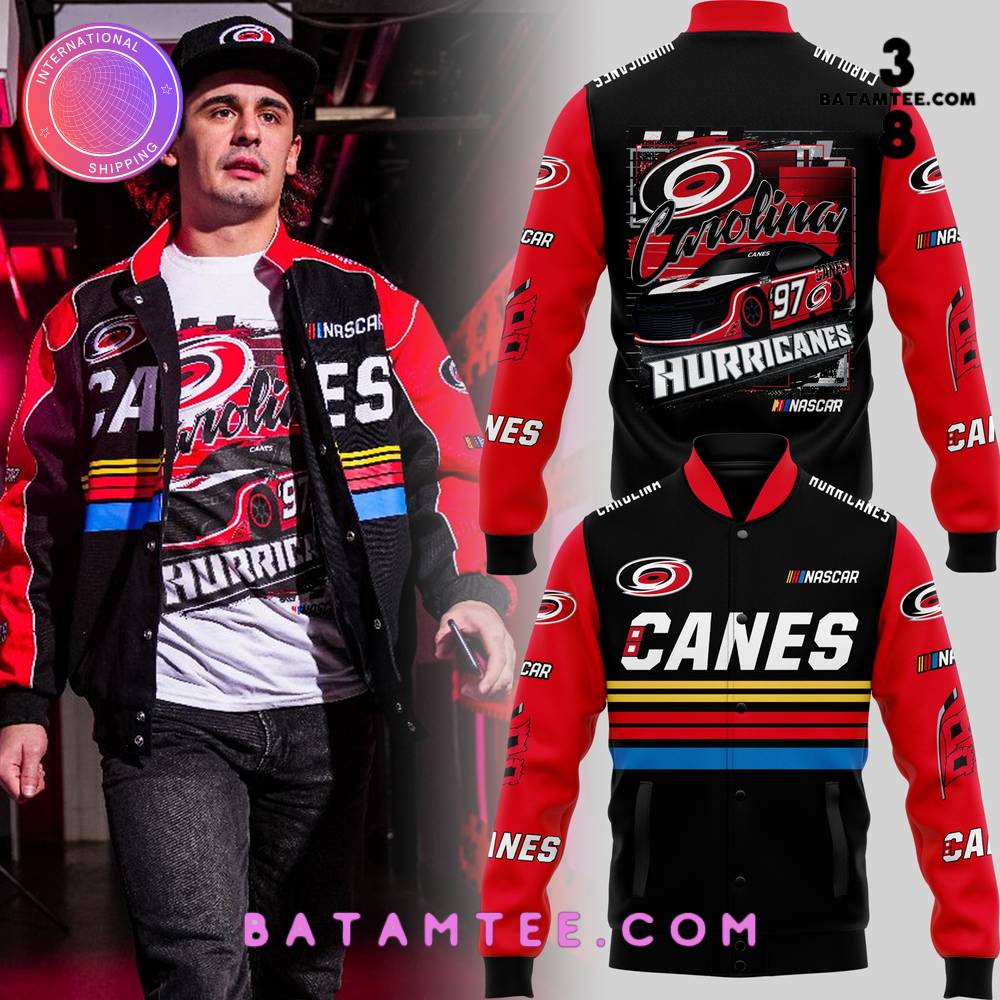 Carolina Hurricanes x NASCAR Day Against Wild Baseball Jacket