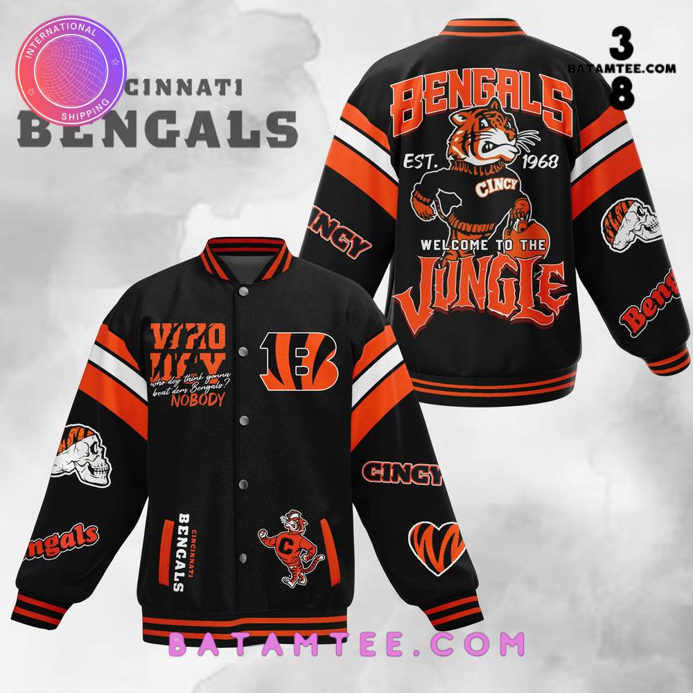 Cincinati Bengals Welcom To The Jungle Baseball Jacket's Overview - Batamtee Shop - Threads & Totes: Your Style Destination