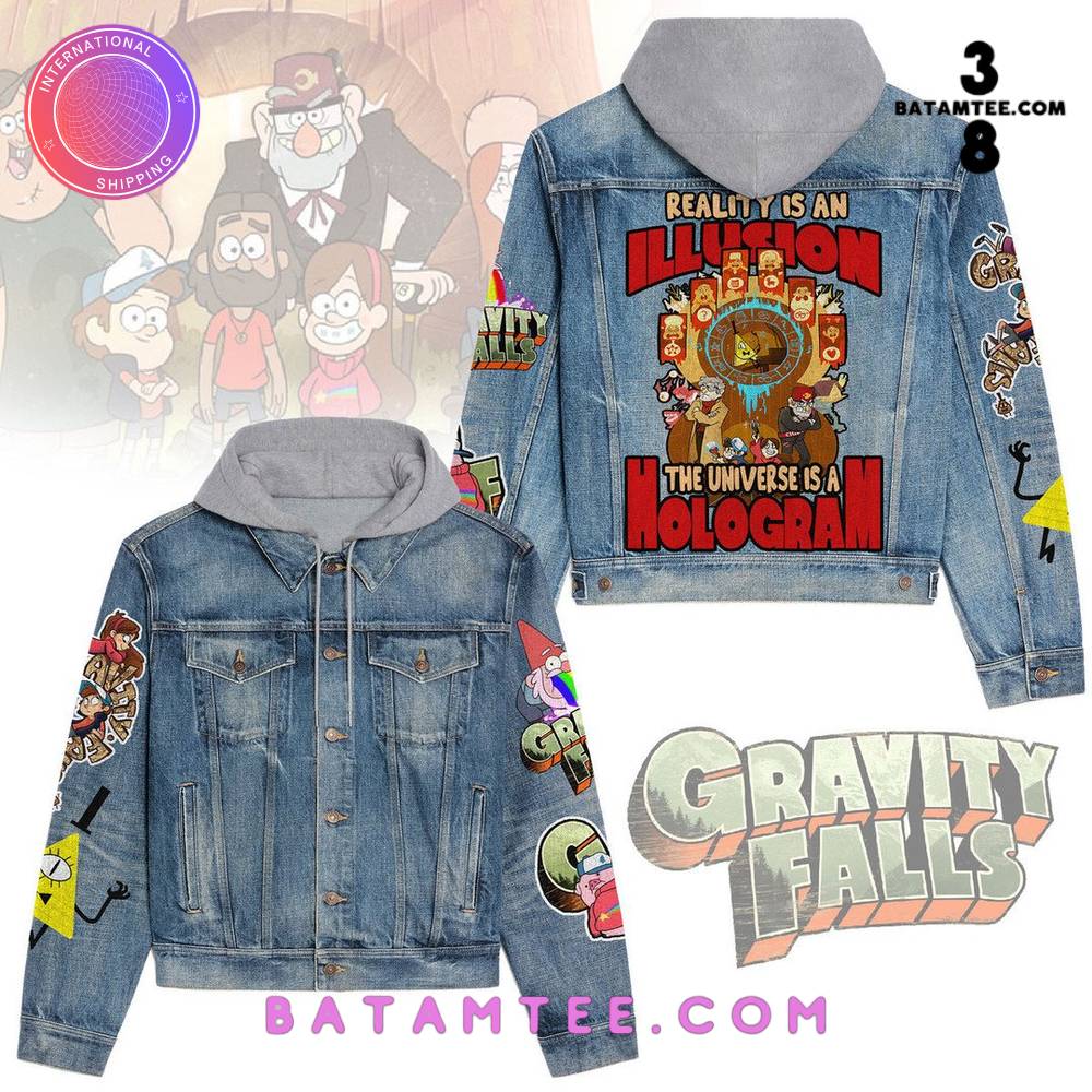 Gravity Falls Hooded Denim Jacket's Overview - Batamtee Shop - Threads & Totes: Your Style Destination