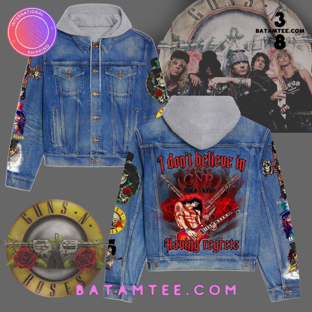 Gun N Rose Rock Band Hooded Denim Jacket's Overview - Batamtee Shop - Threads & Totes: Your Style Destination