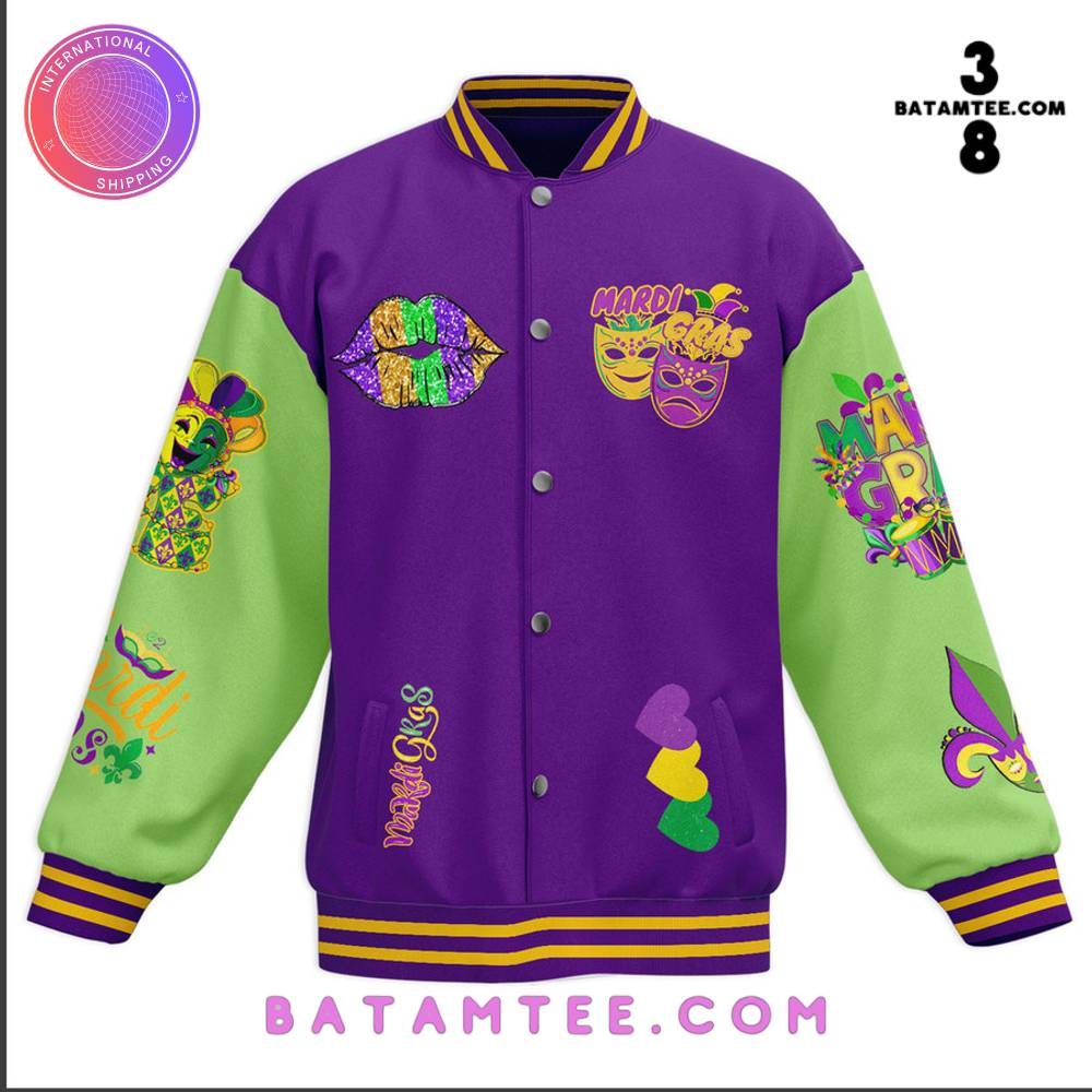 It's Mardi Gras Y'all Baseball Jacket's Overview - Batamtee Shop - Threads & Totes: Your Style Destination