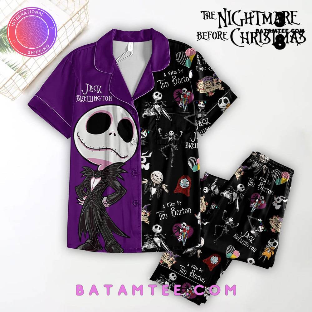 Jack Skellington The Nightmare Before Christmas Button Down Pyjama Set's Overview - Batamtee Shop - Threads & Totes: Your Style Destination