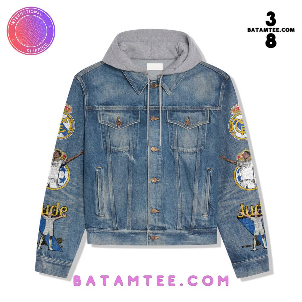 Jude Bellingham Real Madrid Hooded Denim Jacket's Overview - Batamtee Shop - Threads & Totes: Your Style Destination