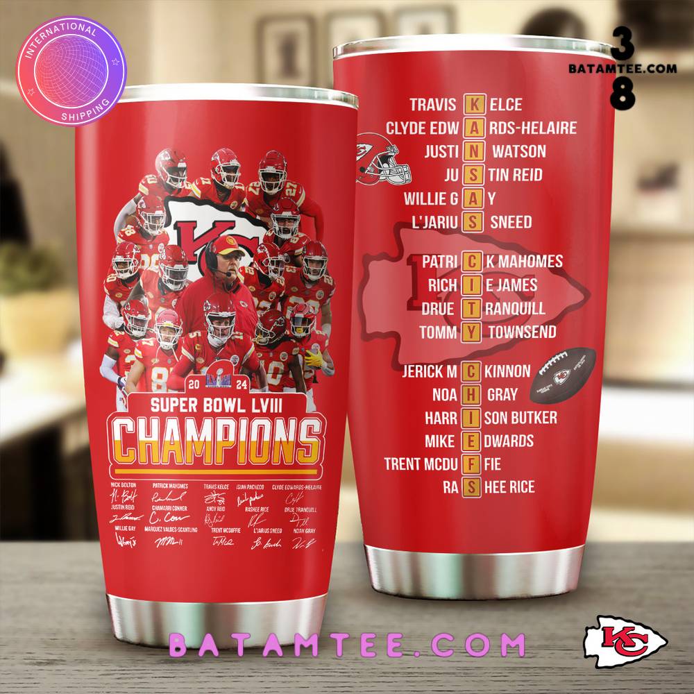 Kansas City Chiefs 2024 Super Bowl LVIII Champions Tumbler