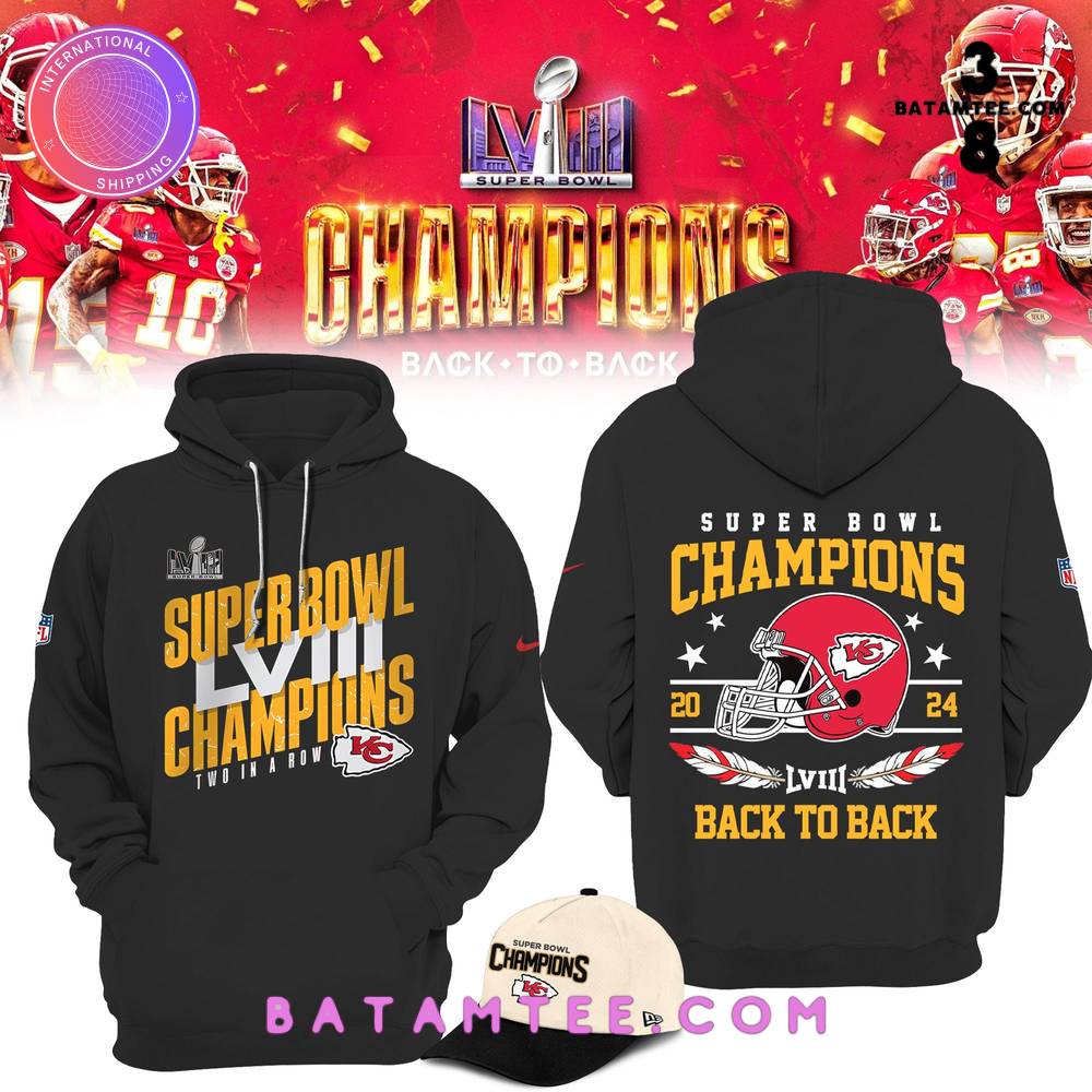 Kansas City Chiefs Super Bowl Champions Back to Back Black Hoodie, Pants, Cap's Overview - Batamtee Shop - Threads & Totes: Your Style Destination