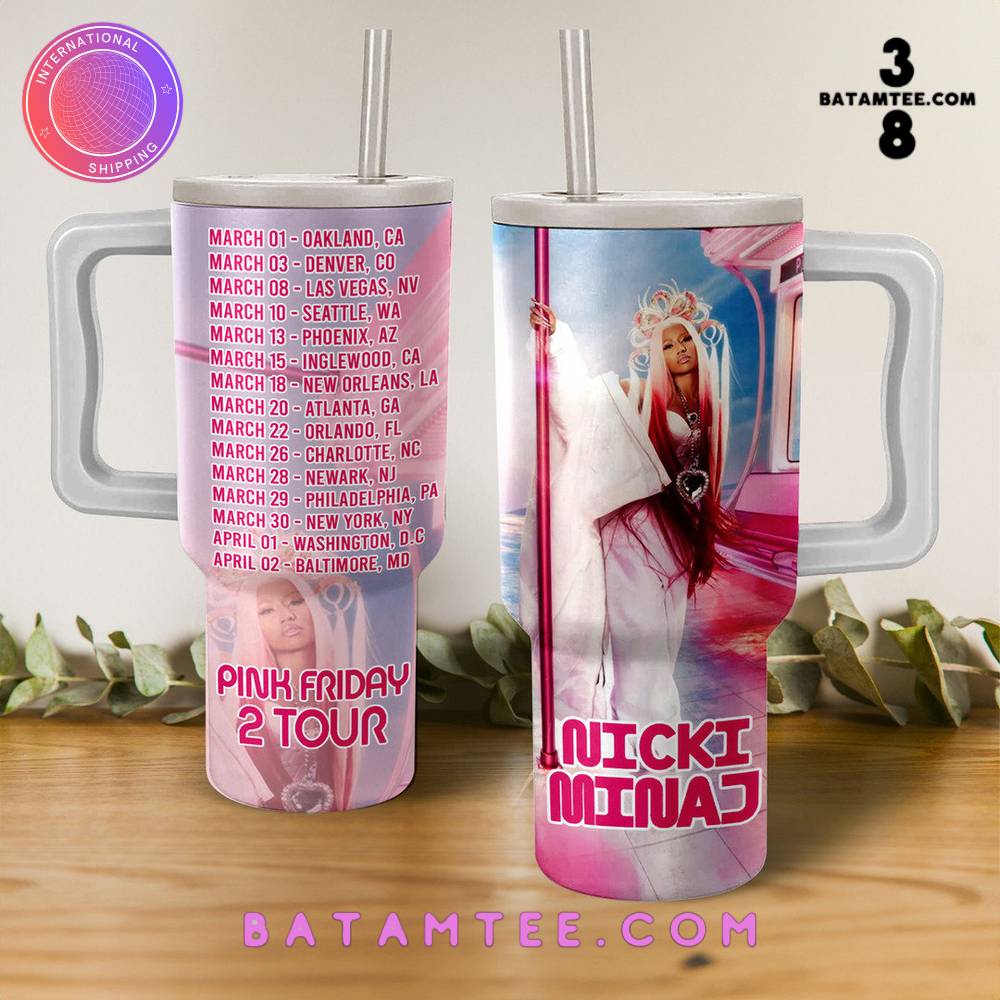 Nicki Minaj 2024 Pink Friday Tour Stanley Tumbler 40oz's Overview - Batamtee Shop - Threads & Totes: Your Style Destination