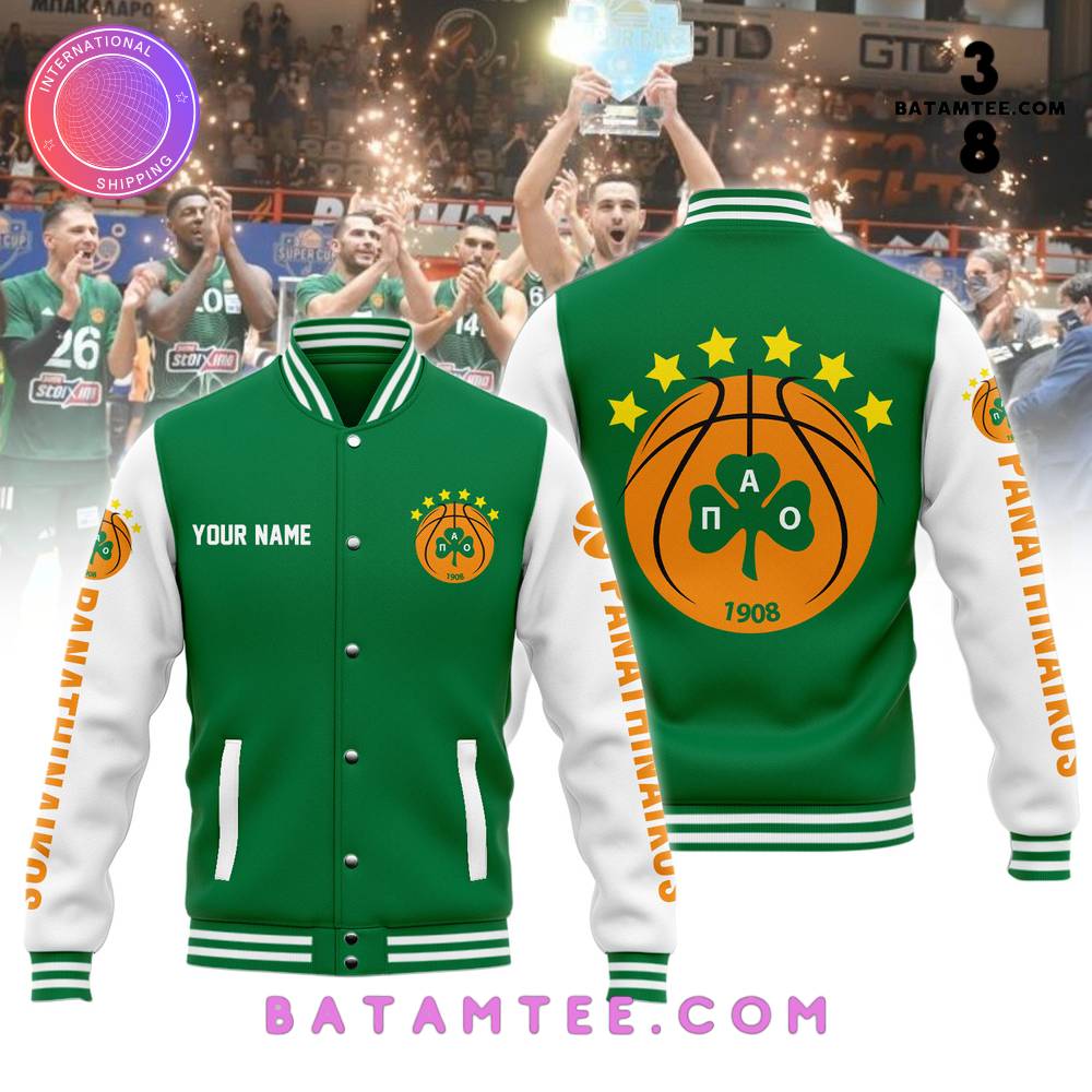 Panathinaikos BC Basketball Custom Name Baseball Jacket's Overview - Batamtee Shop - Threads & Totes: Your Style Destination