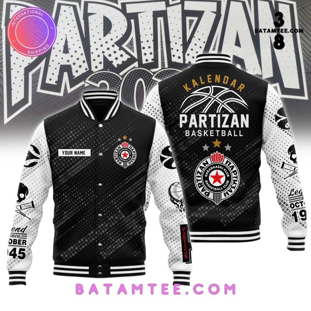 Partizan Belgrade Custom Name Baseball Jacket