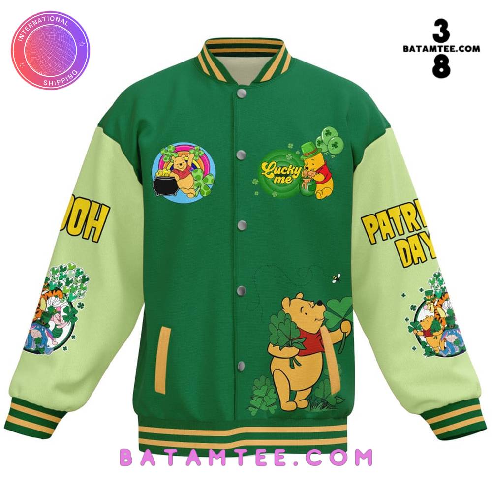 Pooh Happy Saint Patrick's Day Baseball Jacket's Overview - Batamtee Shop - Threads & Totes: Your Style Destination