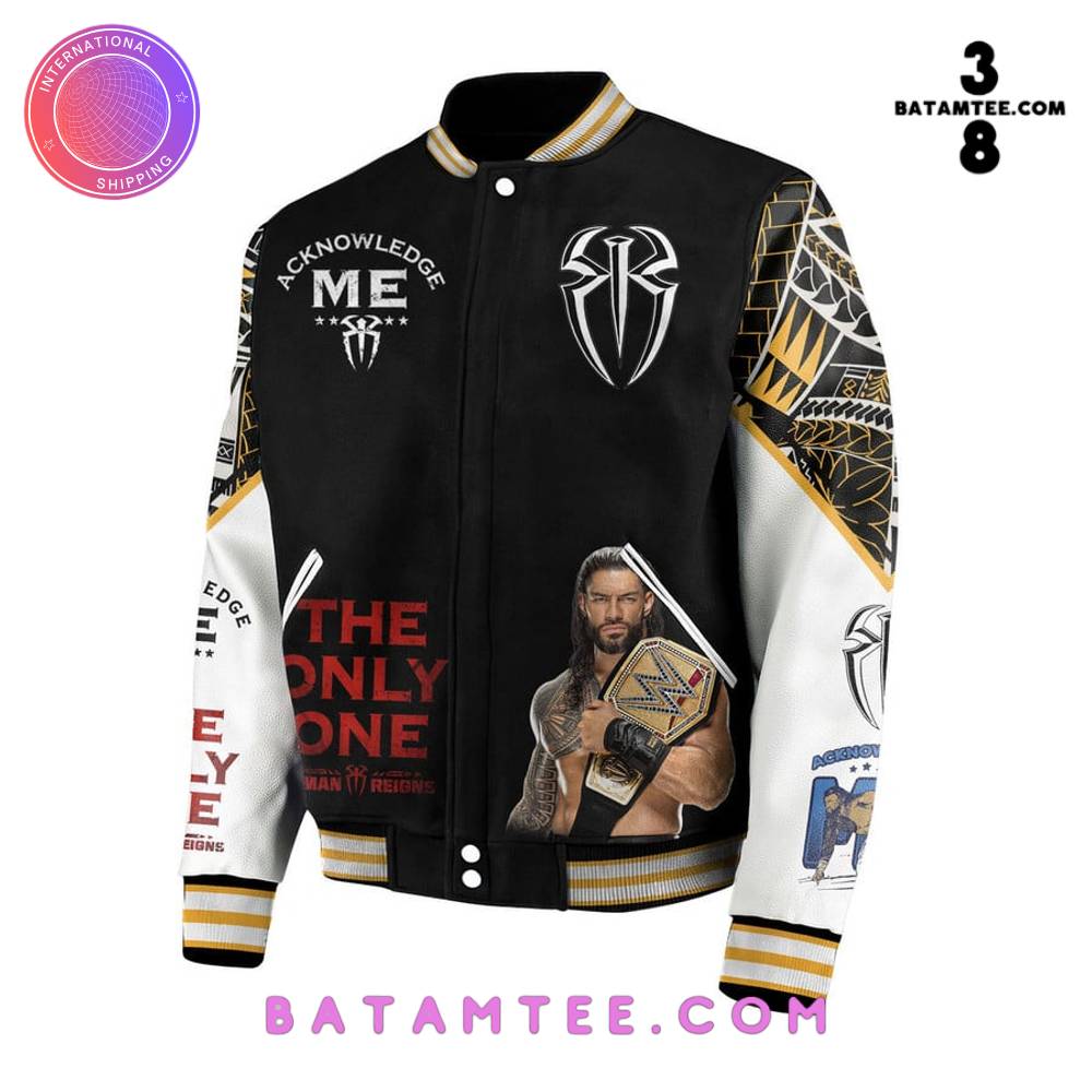 Roman Reigns WWE Acknowledge Me Baseball Jacket's Overview - Batamtee Shop - Threads & Totes: Your Style Destination