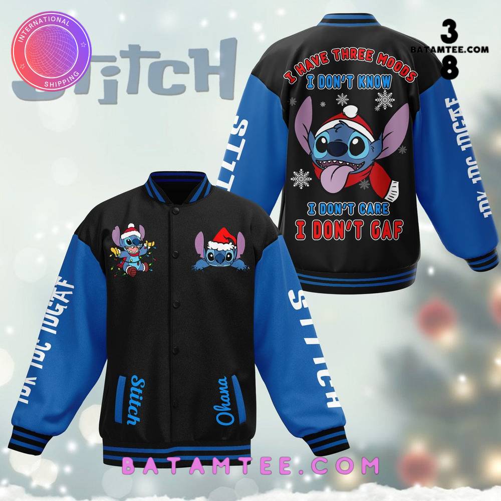 Stitch "I Don't Gaf" Baseball Jacket's Overview - Batamtee Shop - Threads & Totes: Your Style Destination