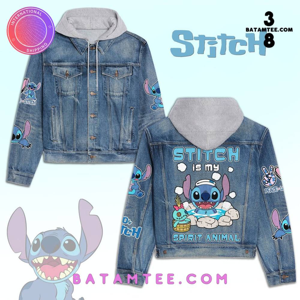 Stitch is my Spirit Animal Hooded Denim Jacket's Overview - Batamtee Shop - Threads & Totes: Your Style Destination