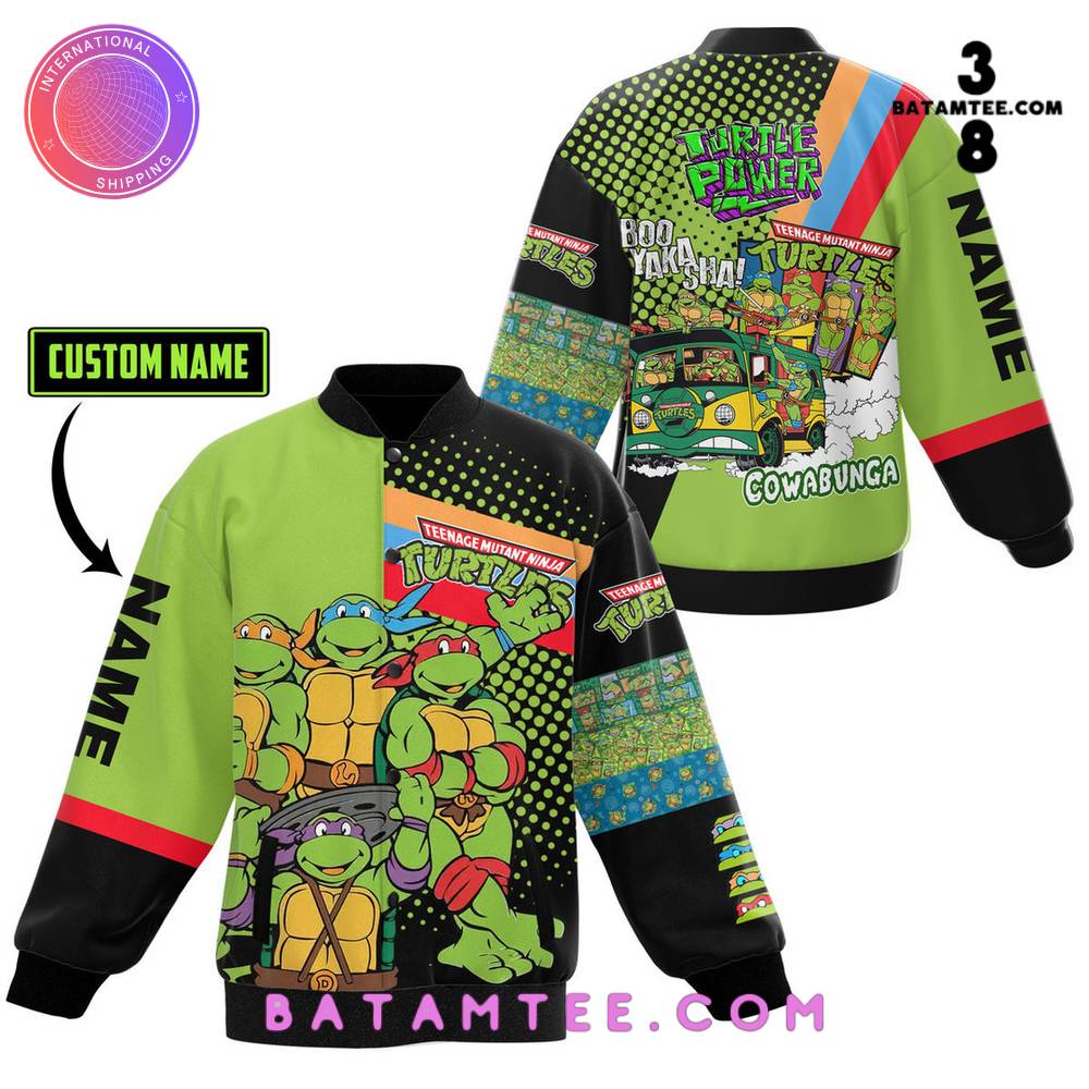 Teenage Mutant Ninja Turtles Cowabunga Custom Name Baseball Jacket's Overview - Batamtee Shop - Threads & Totes: Your Style Destination