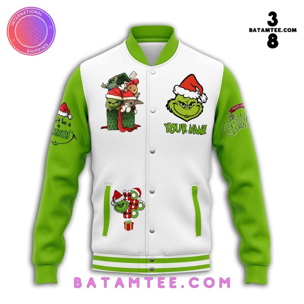 The Grinch Felling Extra Grinchy Today Custom Name Baseball Jacket's Overview - Batamtee Shop - Threads & Totes: Your Style Destination