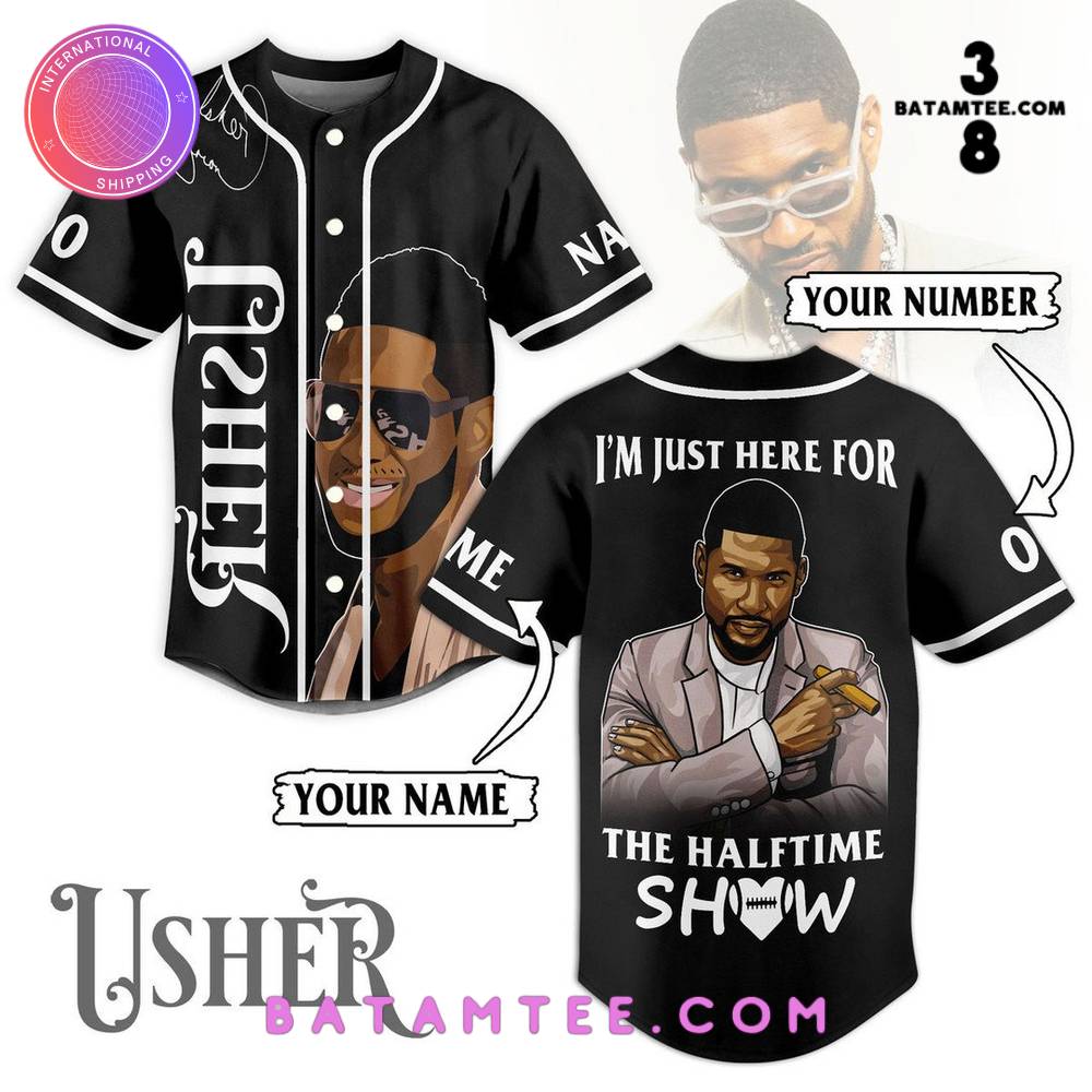 Usher Super Bowl LVIII Halftime Show Custom Name Baseball Jersey's Overview - Batamtee Shop - Threads & Totes: Your Style Destination