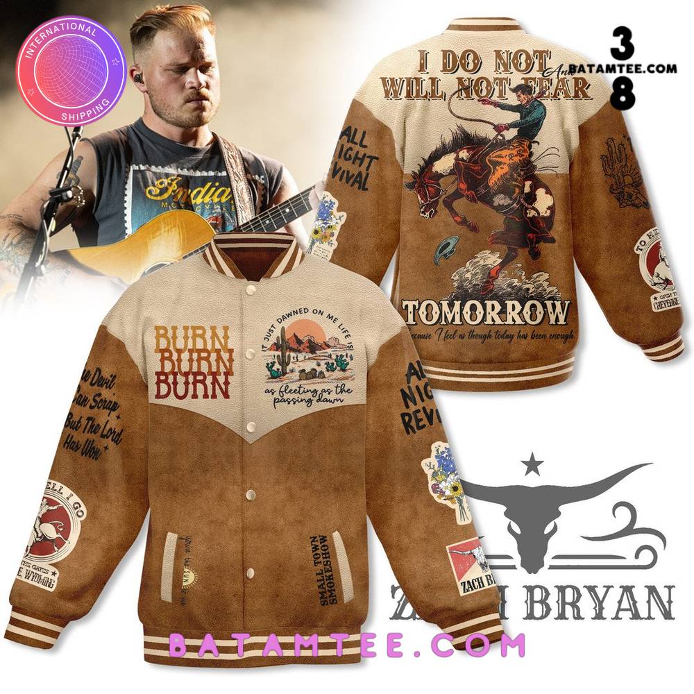 Zach Bryan "Burn Burn Burn" Baseball Jacket's Overview - Batamtee Shop - Threads & Totes: Your Style Destination