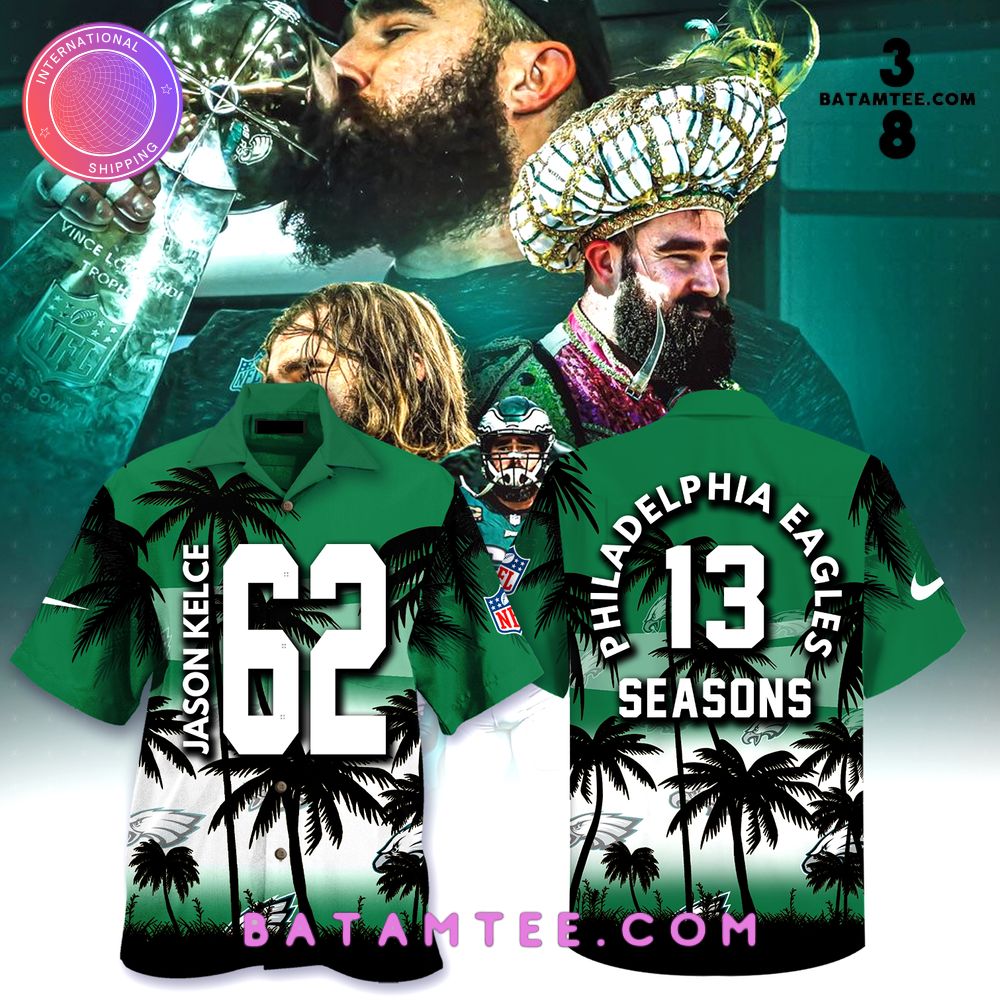 A Legendary Career Jason Kelce Philadelphia Eagles Hawaiian Shirt's Overview - Batamtee Shop - Threads & Totes: Your Style Destination