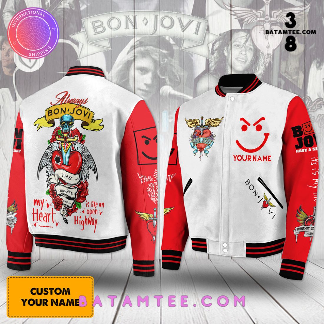 Always Bon Jovi Custom Name Baseball Jacket's Overview - Batamtee Shop - Threads & Totes: Your Style Destination