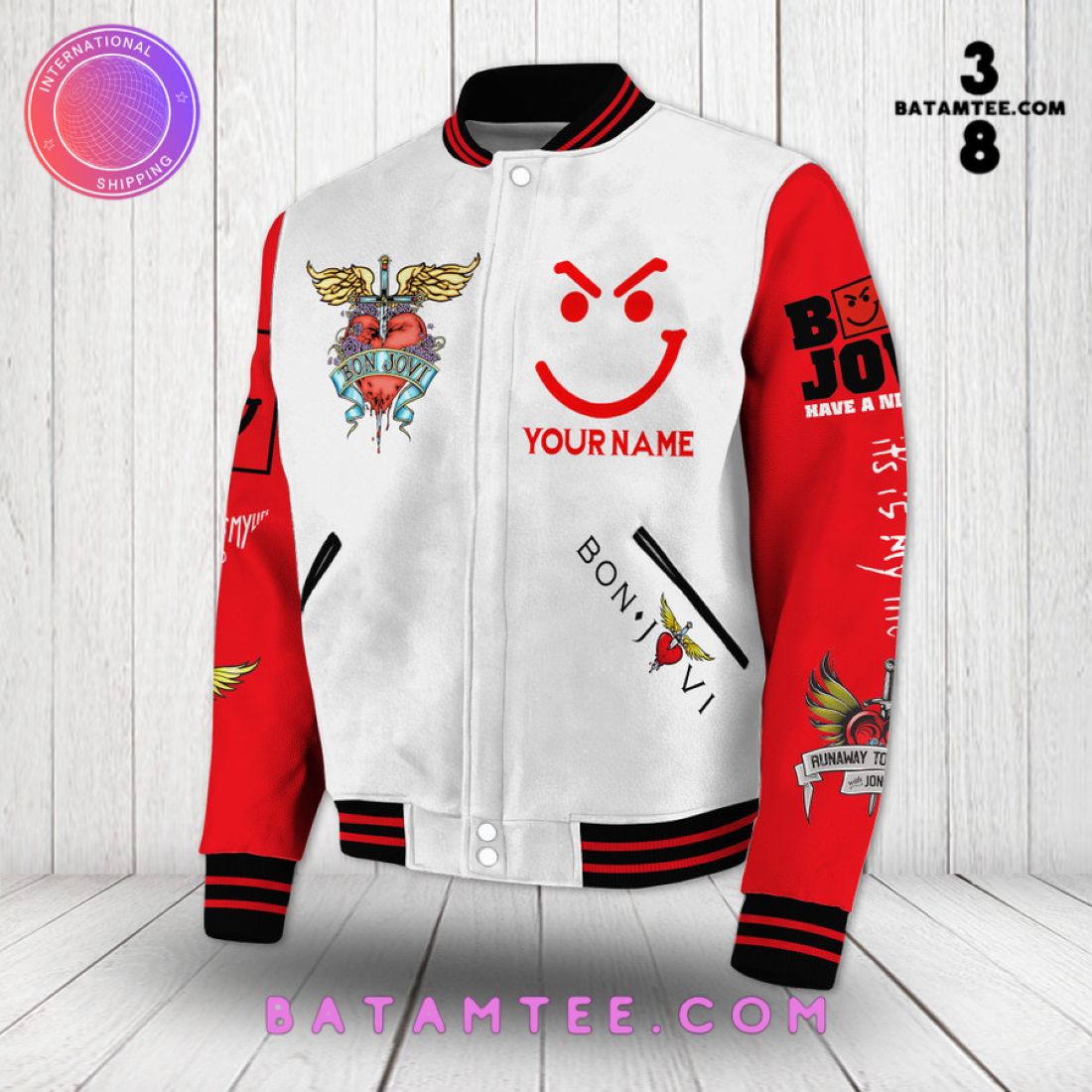 Always Bon Jovi Custom Name Baseball Jacket's Overview - Batamtee Shop - Threads & Totes: Your Style Destination