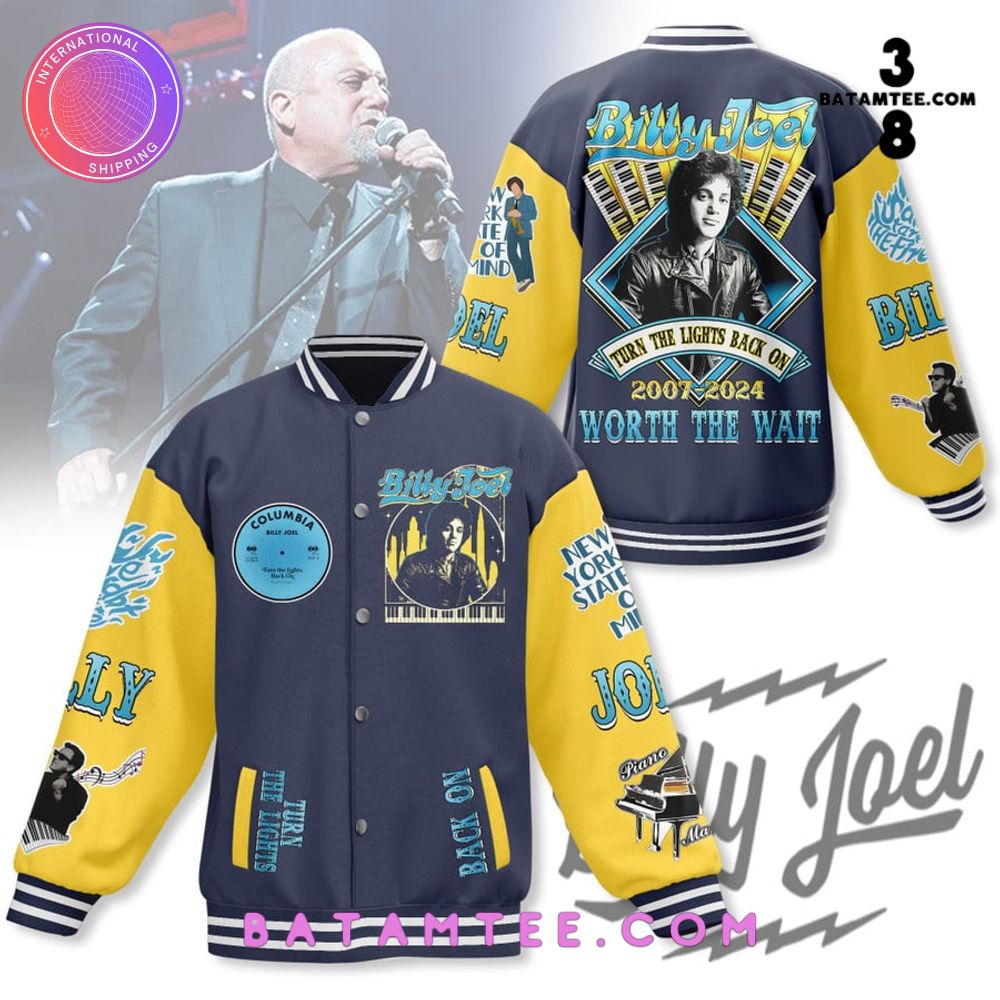 Billy Joel Turn The Lights Back On Baseball Jacket's Overview - Batamtee Shop - Threads & Totes: Your Style Destination